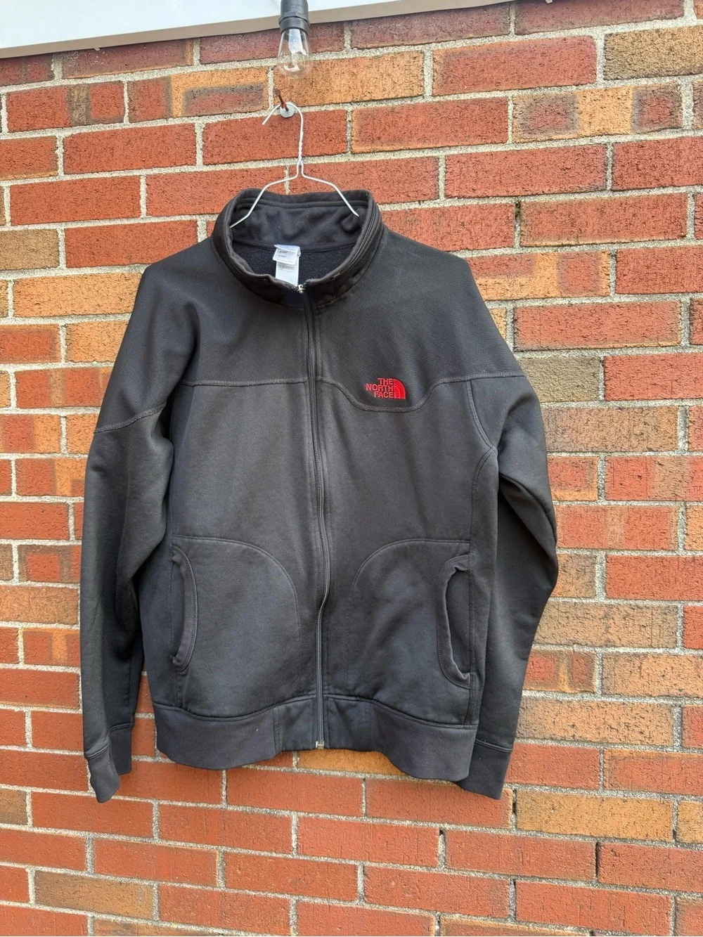 The North Face A5 Series Full Zip Jacket Mens Large Black Red Logo Fleece Lined